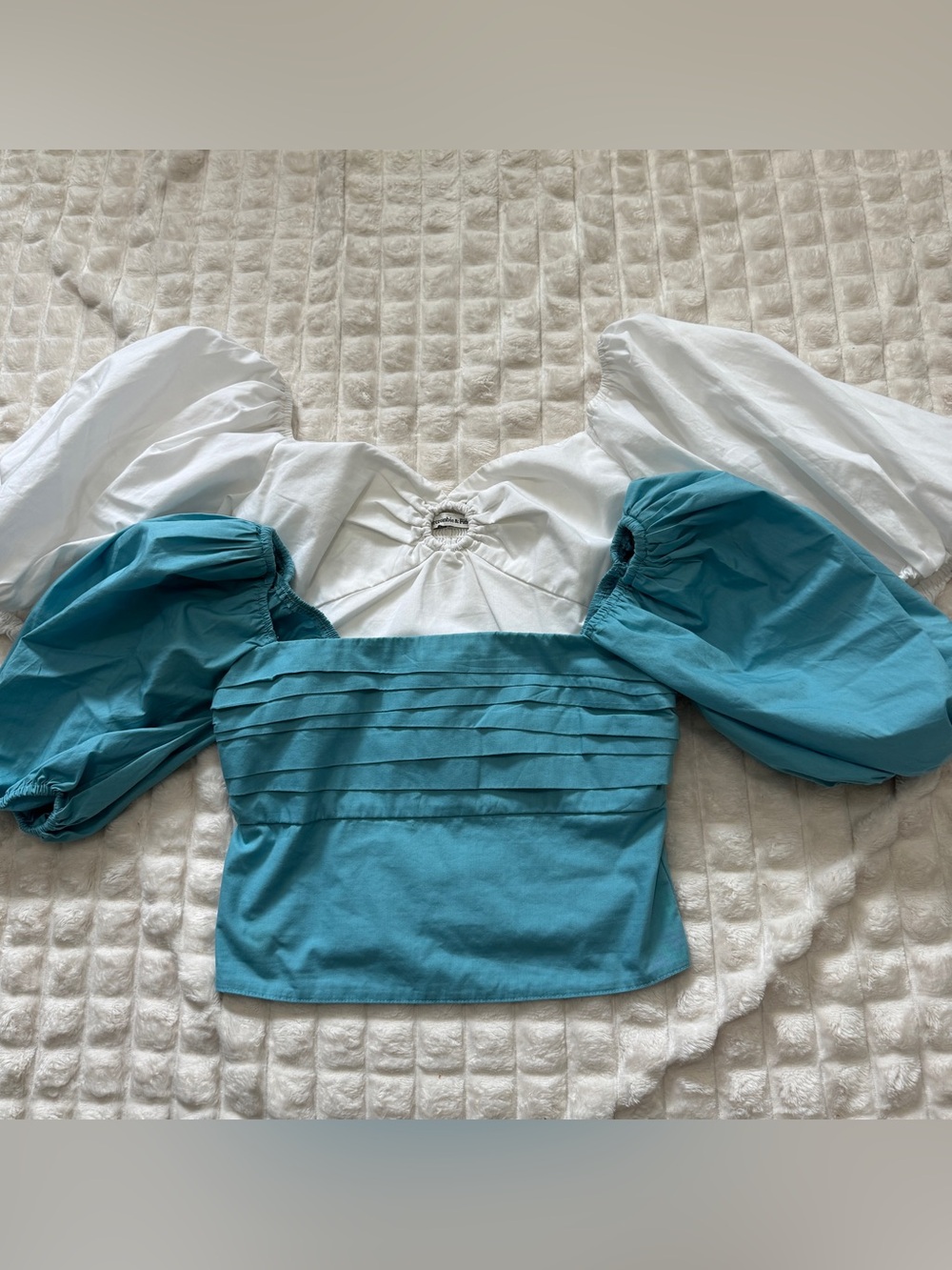 Abercrombie & Fitch Small LOT of Two Cropped Puff Sleeve Peasant Tops